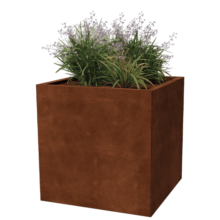 Jardinieră din oțel corten - Pătrat - 70 x 70 cm