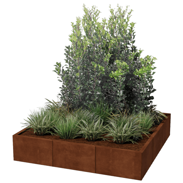 Jardinieră din oțel corten XXL - Pătrat - 150 x 150 cm