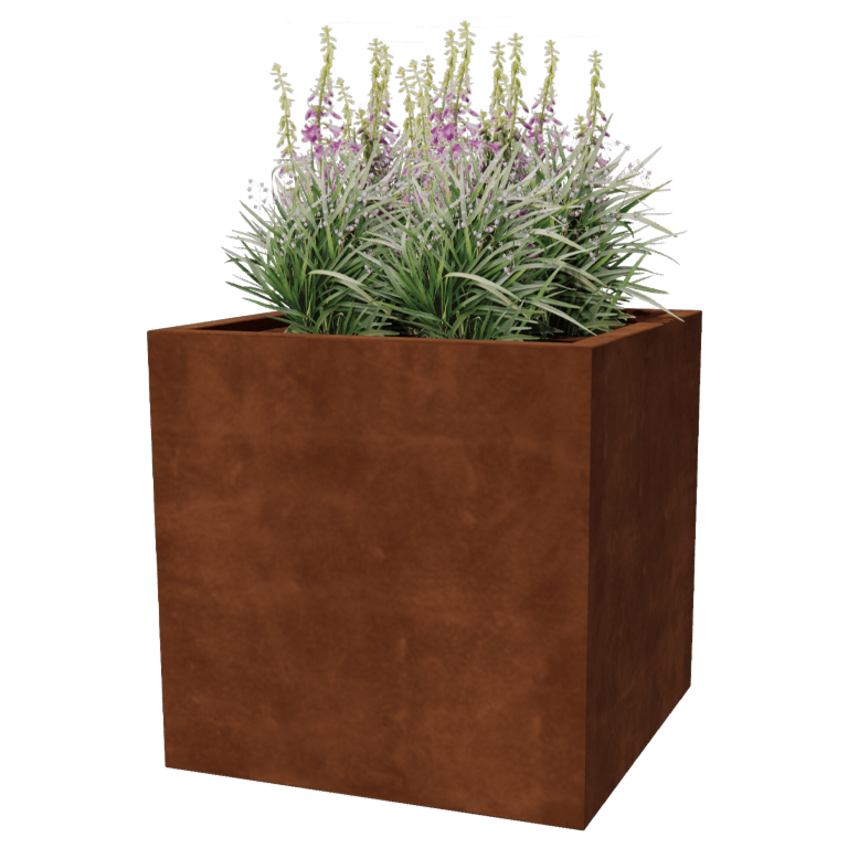 Jardinieră din oțel corten - Pătrat - 80 x 80 x 80 cm - Sudat