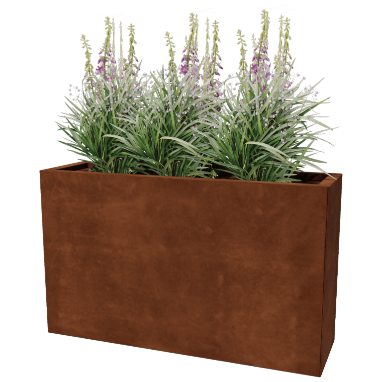 Jardinieră din oțel corten - Dreptunghiular - 30 x 100 cm