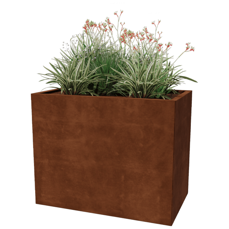 Jardinieră din oțel corten - Dreptunghiular - 60 x 100 cm
