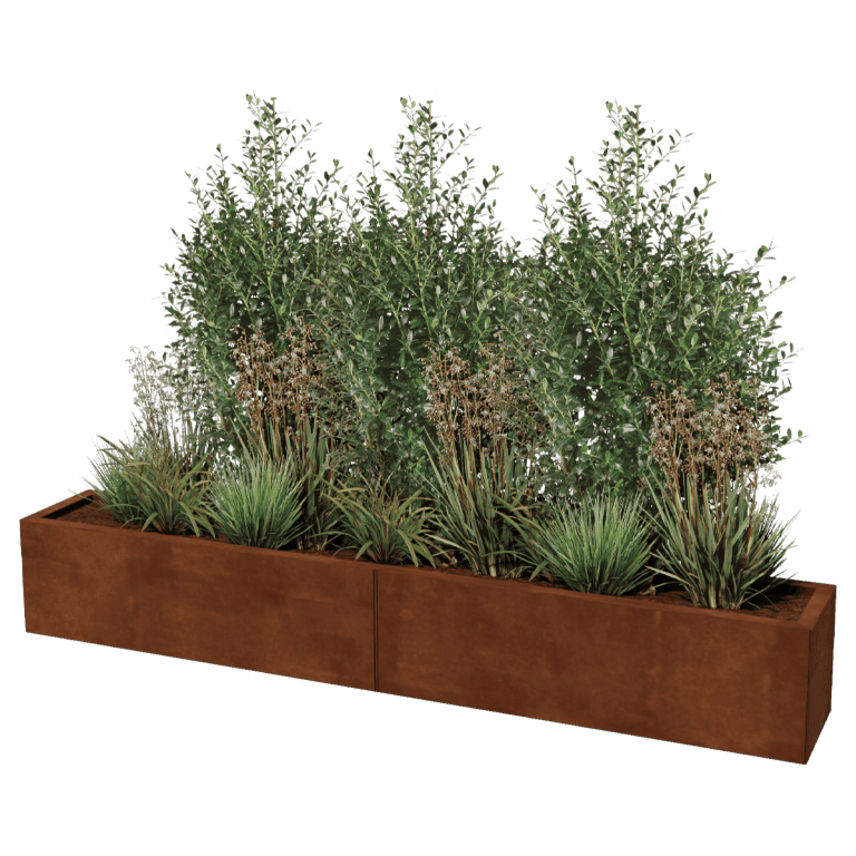 Jardinieră din oțel corten XXL - Dreptunghiular - 200 x 30 cm