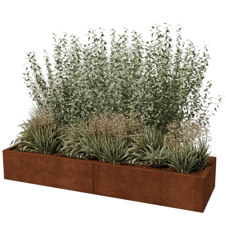 Jardinieră din oțel corten XXL - Dreptunghiular - 200 x 60 cm