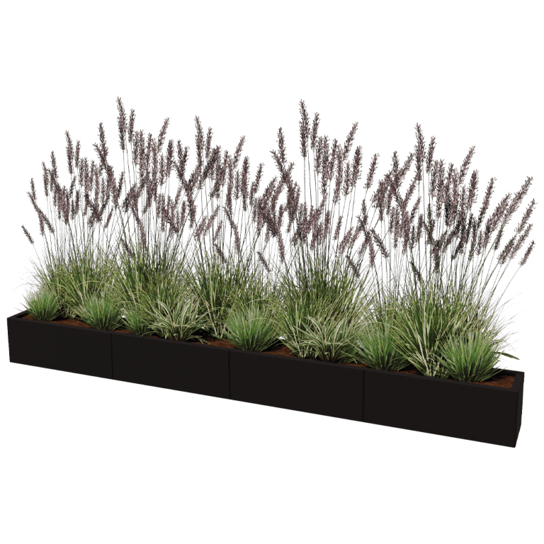 Jardinieră din oțel XXL - Dreptunghiular - 320 x 30 cm