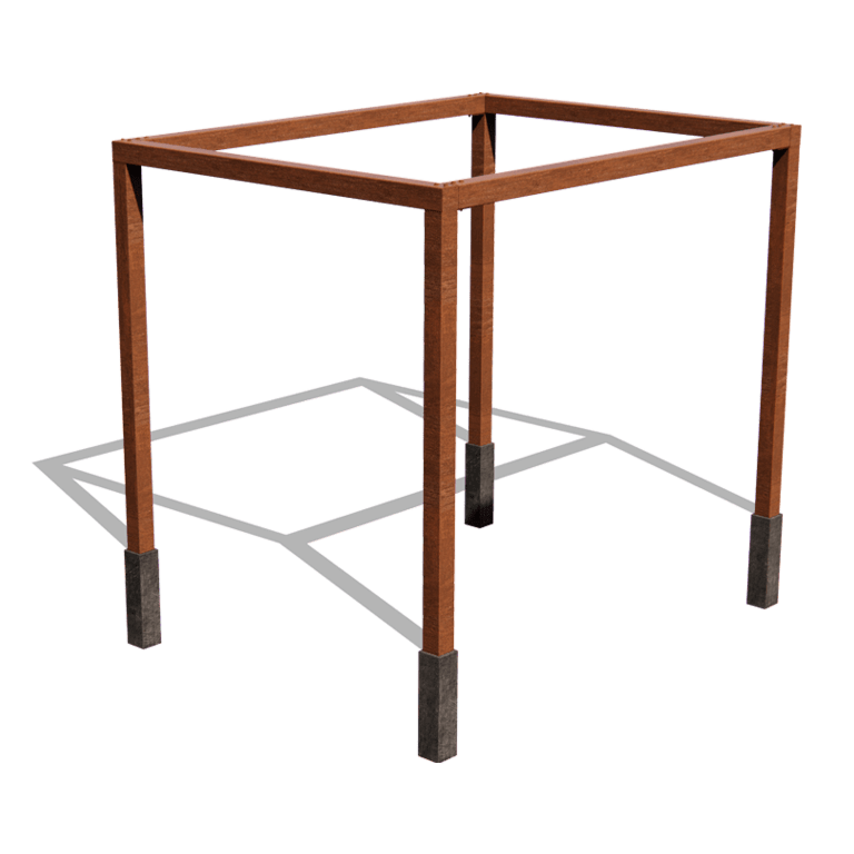 Pergolă din oțel corten - Dreptunghiular - 324 x 250 x 230 cm