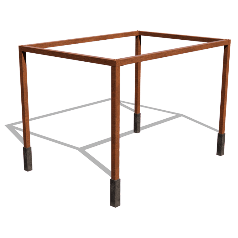 Pergolă din oțel corten - Dreptunghiular - 424 x 300 x 230 cm