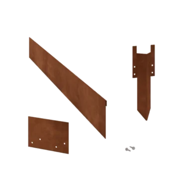 Separator de gazon din oțel corten - Aplatizat - Înălțime 13 cm - Set complet 15 metri