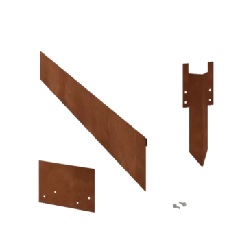 Separator de gazon din oțel corten - Aplatizat - Înălțime 13 cm - Set complet 24 metri