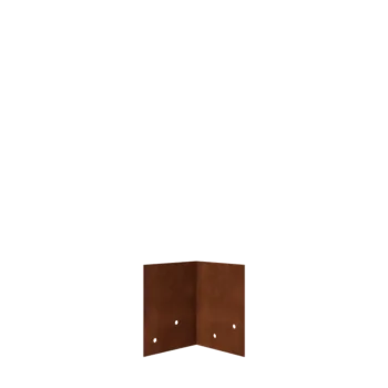 Placă de îmbinare din oțel corten - 90° - Înălțime separator de gazon 12 / 15 cm