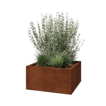 Jardinieră din oțel corten - Pătrat - 80 x 80 x 40 cm - Sudat - Fără placă de bază