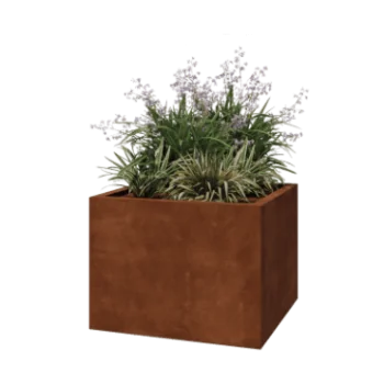 Jardinieră din oțel corten - Pătrat - 80 x 80 x 60 cm - Sudat - Fără placă de bază