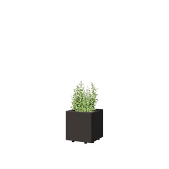 Jardinieră din oțel - Pătrat - 30 x 30 x 30 cm - Altă culoare RAL - Cu placă de bază - Cu picioare