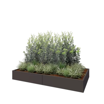 Jardinieră XXL din oțel - Dreptunghiular - 240 x 120 x 30 cm - RAL7016 mat (gri antracit) - Cu placă de bază