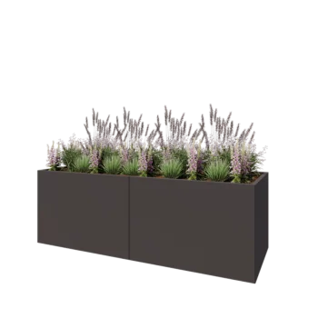 Jardinieră XXL din oțel - Dreptunghiular - 240 x 80 x 80 cm - RAL7016 mat (gri antracit) - Cu placă de bază