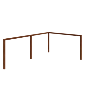 Pergolă din oțel corten - Colț - 600 x 412 x 242 cm - Fără bază de beton
