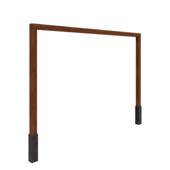 Pergolă din oțel corten - Drept - 400 x 230 cm - Cu bază de beton
