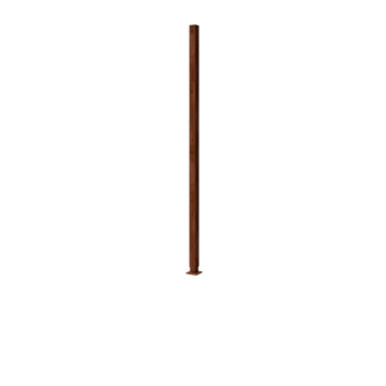Gard din oțel corten H - Stâlp intermediar cu placă de bază - 190 x 6 x 6 cm - Pentru 4x panou 47,5 cm
