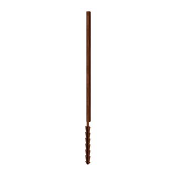 Gard din oțel corten H - Stâlp de capăt cu țăruș de fixare - 190 x 6 x 6 cm - Pentru 4x panou 47,5 cm