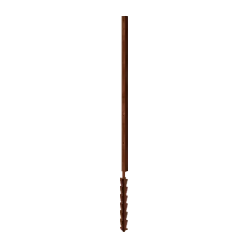 Gard din oțel corten H - Stâlp de capăt cu țăruș de fixare - 190 x 6 x 6 cm - Pentru 3x panou 63,3 cm
