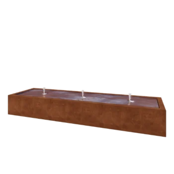 Fântână din oțel corten - Lyra - 300 x 80 x 40 cm - Cu iluminare LED