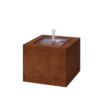 Fântână din oțel corten - Lyra - 50 x 50 x 40 cm - Cu iluminare LED