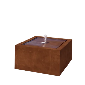 Fântână din oțel corten - Lyra - 80 x 80 x 40 cm - Fără iluminare LED