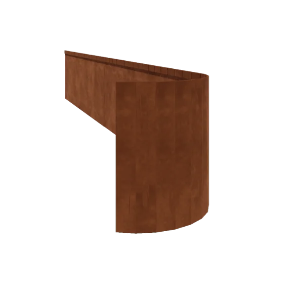 Separator de gazon din oțel corten - Aplatizat FLEX - Înălțime 45 cm - 240 cm