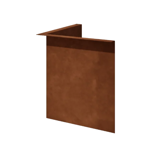 Separator de gazon din oțel corten - Îndoită - Colț interior - Înălțime 34 cm