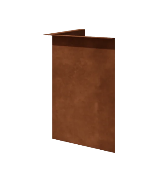 Separator de gazon din oțel corten - Îndoită - Colț interior - Înălțime 45 cm