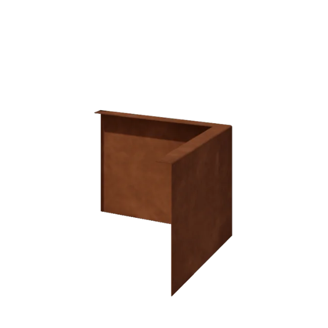Separator de gazon din oțel corten - Îndoită - Colț exterior - Înălțime 22 cm