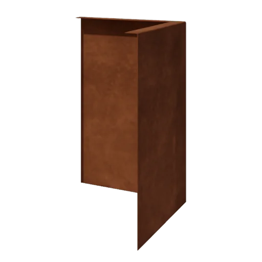 Separator de gazon din oțel corten - Îndoită - Colț exterior - Înălțime 45 cm