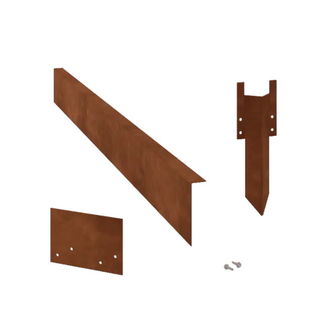 Separator de gazon din oțel corten - Îndoită - Înălțime 12 cm - Set complet 15 metri
