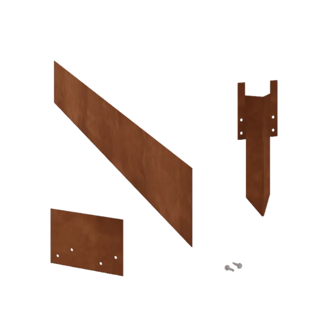 Separator de gazon din oțel corten - Drept - Înălțime 15 cm - Set complet 24 metri
