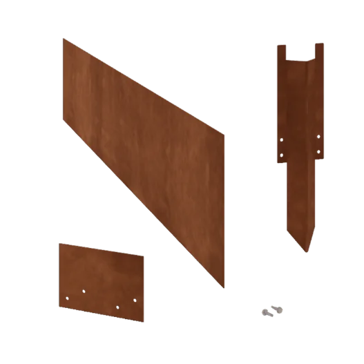 Separator de gazon din oțel corten - Drept - Înălțime 25 cm - Set complet 15 metri