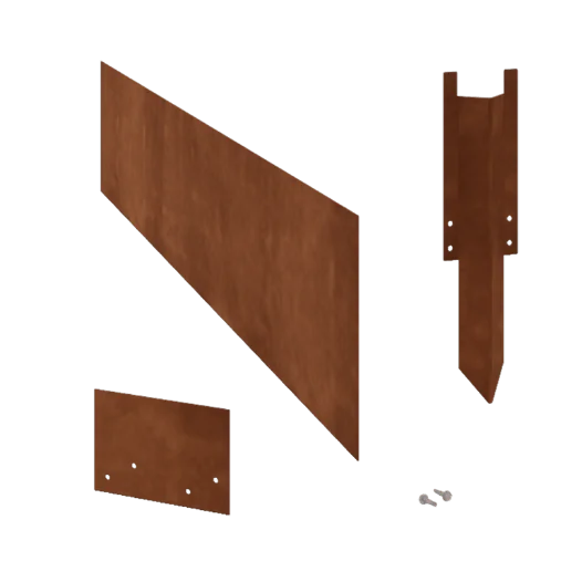 Separator de gazon din oțel corten - Drept - Înălțime 25 cm - Set complet 24 metri
