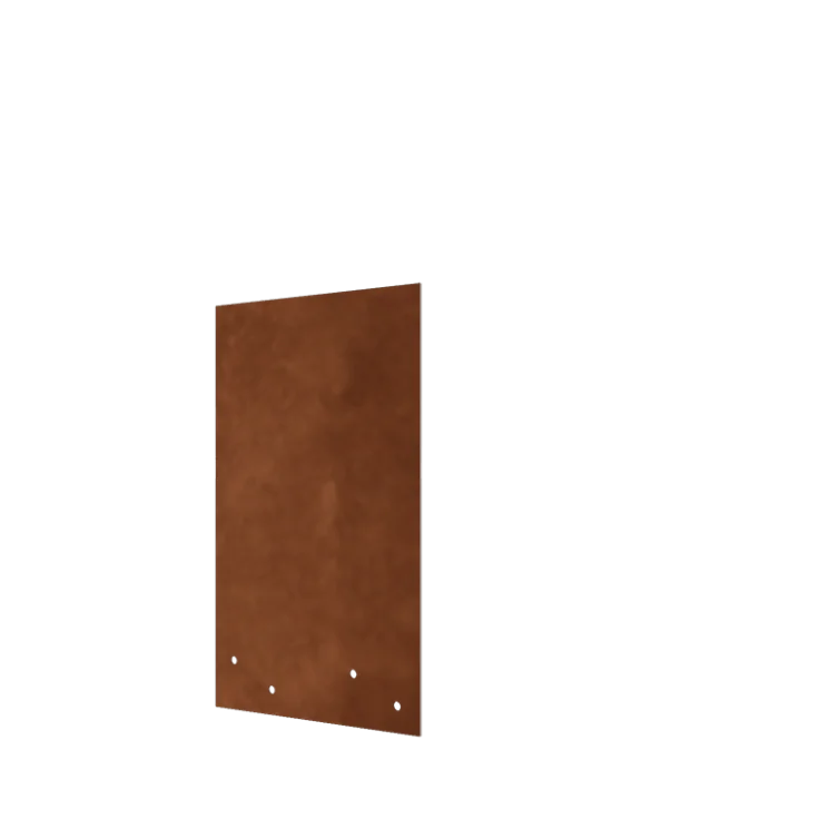 Placă de îmbinare din oțel corten - Drept - Înălțime separator de gazon 34 / 37,5 cm