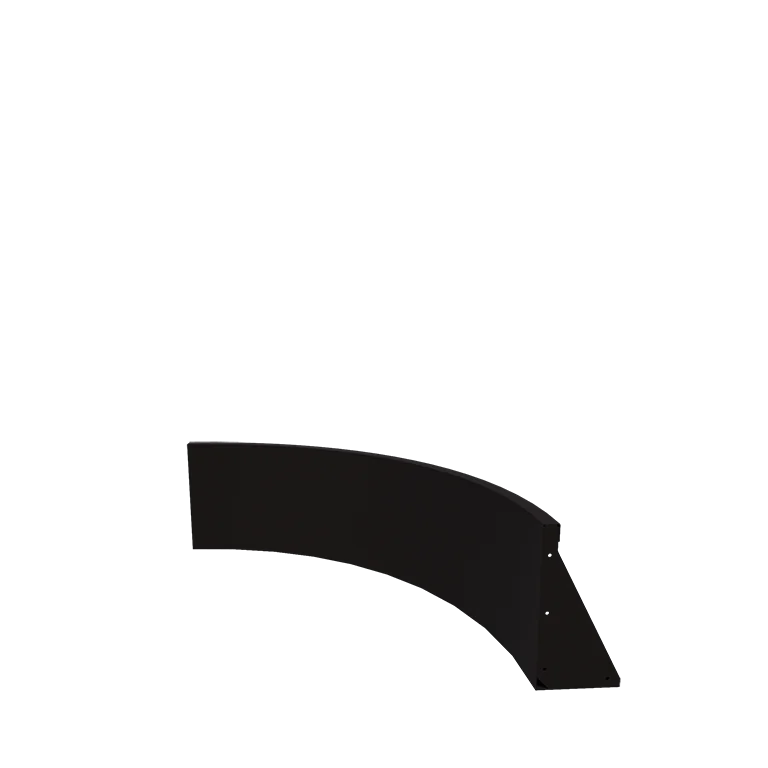 Zid de sprijin din oțel - Curbă interioară - 100 x 100 x 40 cm - RAL9005 mat (negru)