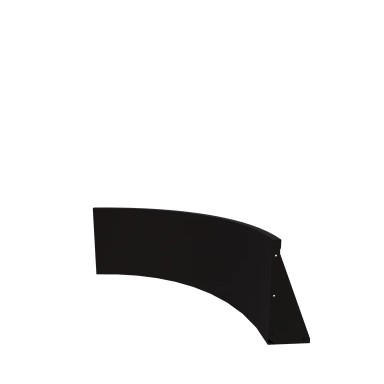 Zid de sprijin din oțel - Curbă interioară - 100 x 100 x 50 cm - RAL9005 mat (negru)