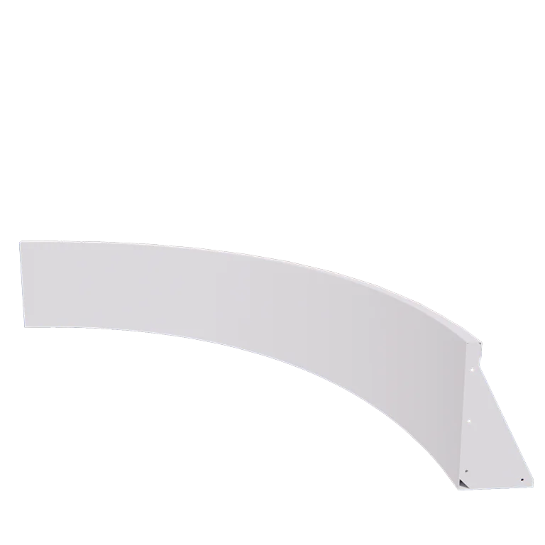 Zid de sprijin din oțel - Curbă interioară - 150 x 150 x 40 cm - RAL9010 mat (alb)