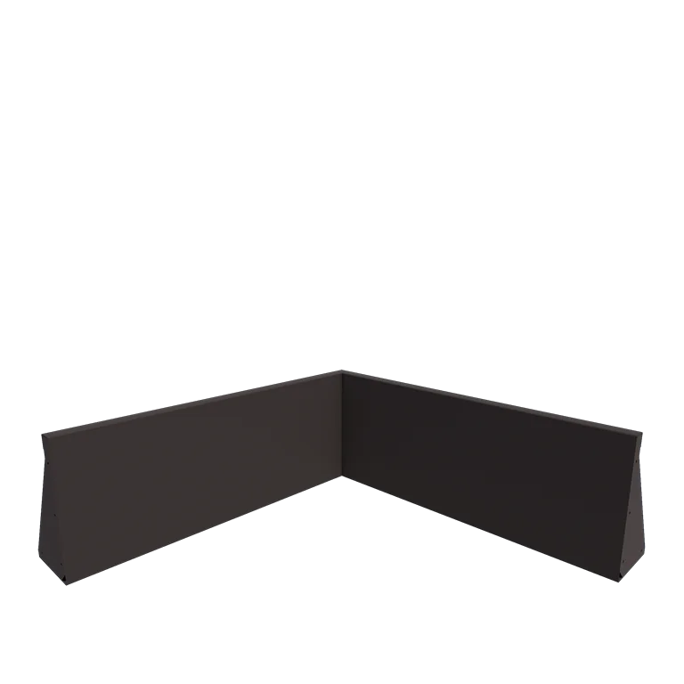 Zid de sprijin din oțel - Colț interior - 100 x 100 x 40 cm - Altă culoare RAL