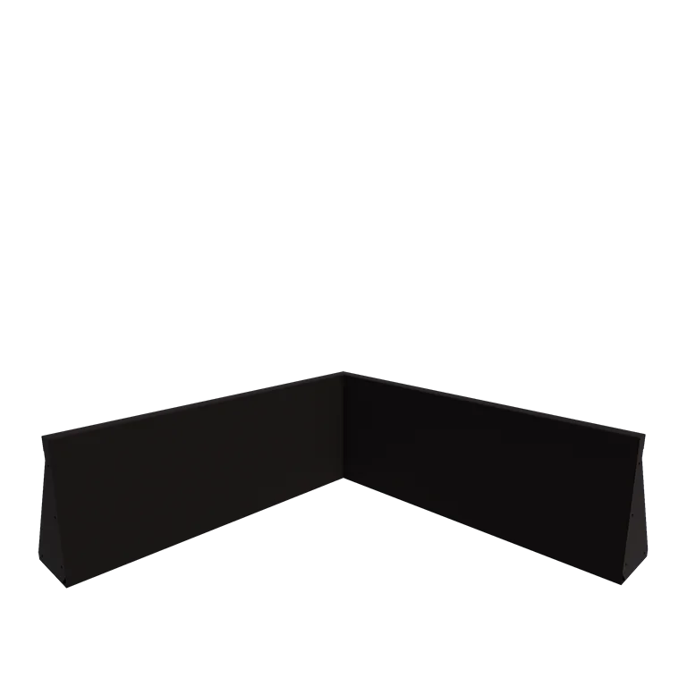 Zid de sprijin din oțel - Colț interior - 100 x 100 x 40 cm - RAL9005 mat (negru)