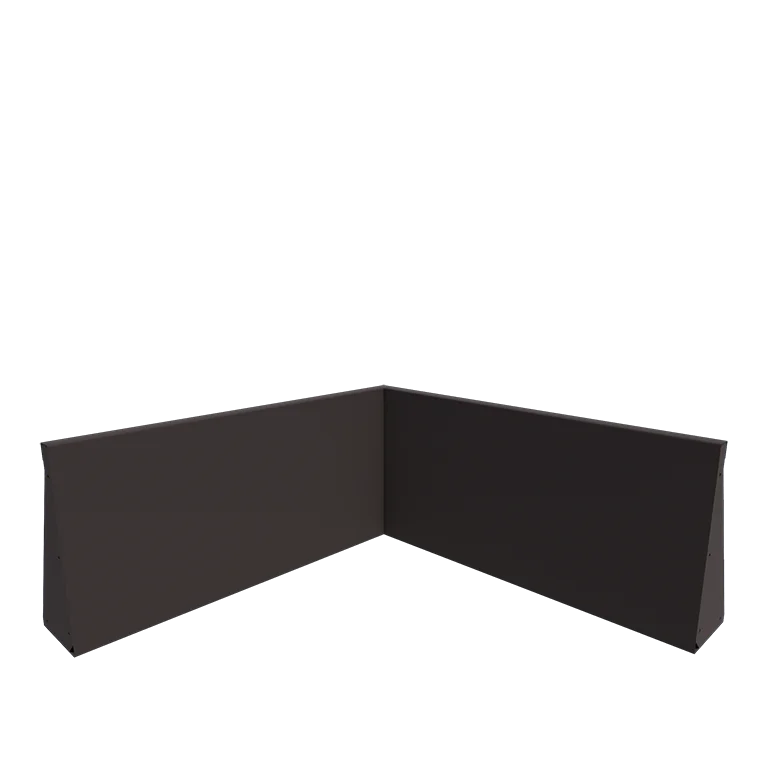 Zid de sprijin din oțel - Colț interior - 100 x 100 x 50 cm - Altă culoare RAL