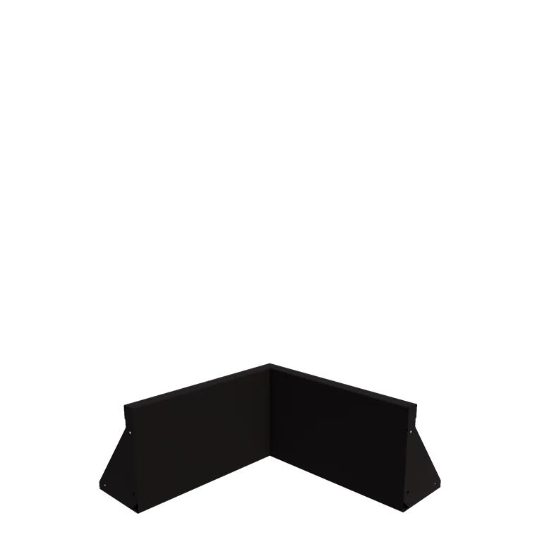 Zid de sprijin din oțel - Colț interior - 50 x 50 x 30 cm - RAL9005 mat (negru)