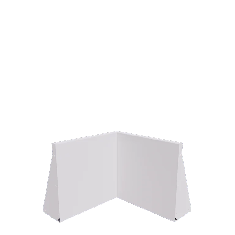 Zid de sprijin din oțel - Colț interior - 50 x 50 x 50 cm - RAL9010 mat (alb)