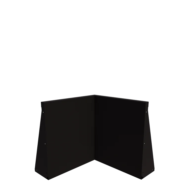 Zid de sprijin din oțel - Colț interior - 50 x 50 x 60 cm - RAL9005 mat (negru)