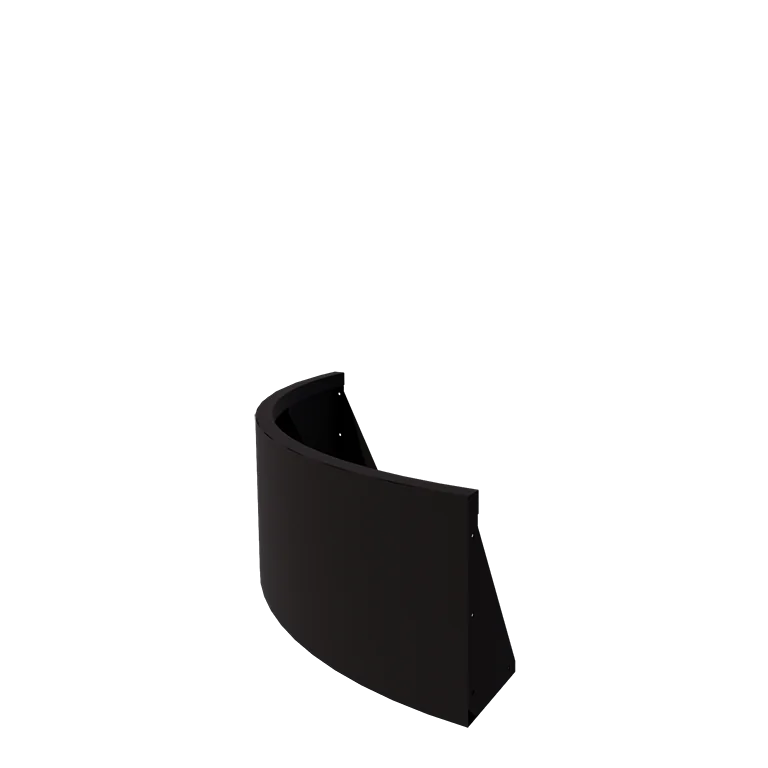 Zid de sprijin din oțel - Curbă exterioară - 100 x 100 x 40 cm - RAL9005 mat (negru)