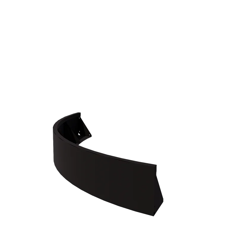 Zid de sprijin din oțel - Curbă exterioară - 150 x 150 x 30 cm - RAL9005 mat (negru)