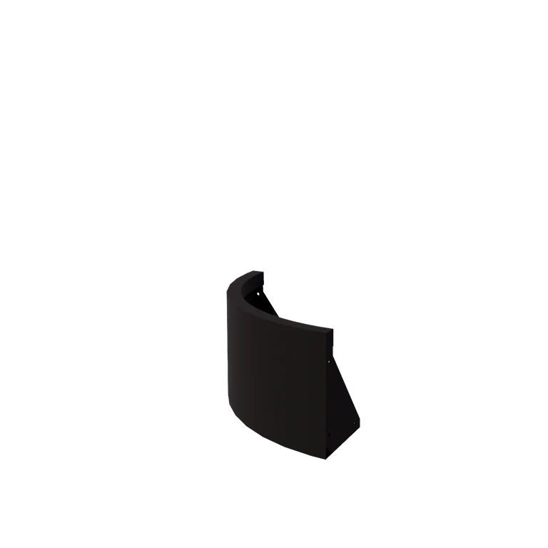 Zid de sprijin din oțel - Curbă exterioară - 50 x 50 x 30 cm - RAL9005 mat (negru)