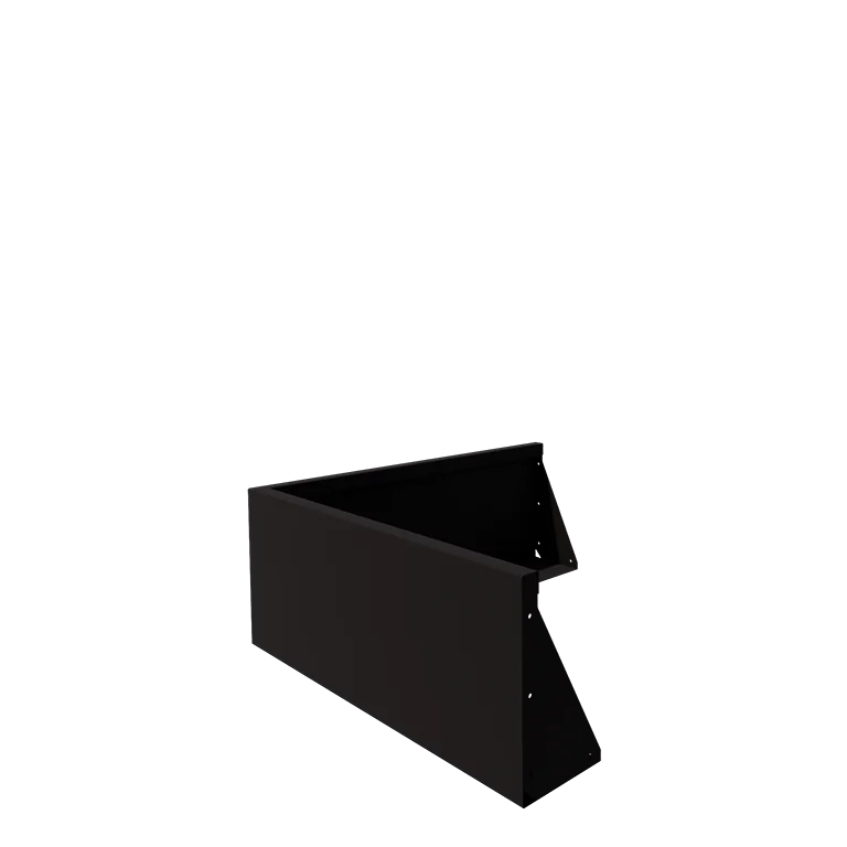 Zid de sprijin din oțel - Colț exterior - 100 x 100 x 40 cm - RAL9005 mat (negru)