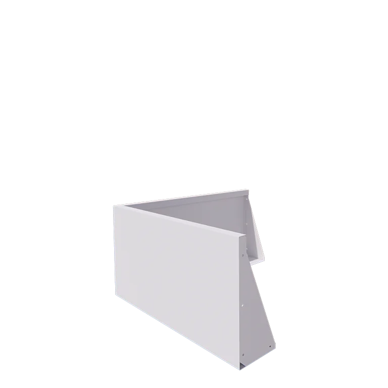 Zid de sprijin din oțel - Colț exterior - 100 x 100 x 50 cm - RAL9010 mat (alb)